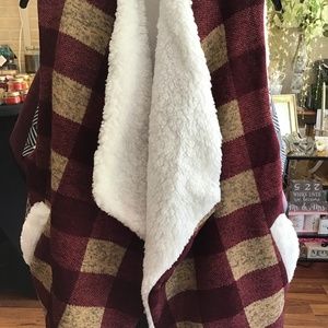 Sherpa Sweater Vest with Pockets